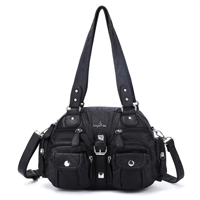 Vintage Women Handbags Satchel Top-handle Handbag PU Shoulder Bag Dumpling Pack Give Gifts Shoulder Bags Phone Money Pack Quick Pick Grocers