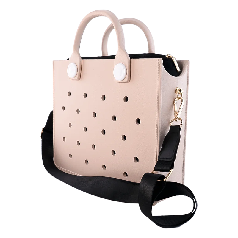 EVA Large Leather Shoulder Bag Handbag Tote Bag Storage for Women Casual Waterproof Beach Bag Hole Fit Charm Fashion Storage Bag Quick Pick Grocers
