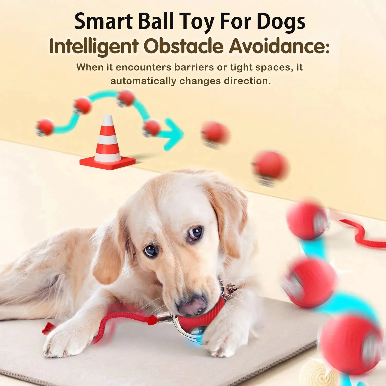 New Dog Interactive Ball Toy,Automatic Rolling Dog Ball Rechargeable,Smart Puppy Interactive Toy,Intelligent Balls Toy for Dogs Quick Pick Grocers