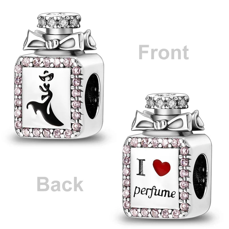 2025 Hot Sale Charms Bead 925 Sterling Silver Pink Butterfly Luminous Firefly Dangle Fit Bangle Bracelet Necklace DIY Jewelry Econic Blanks