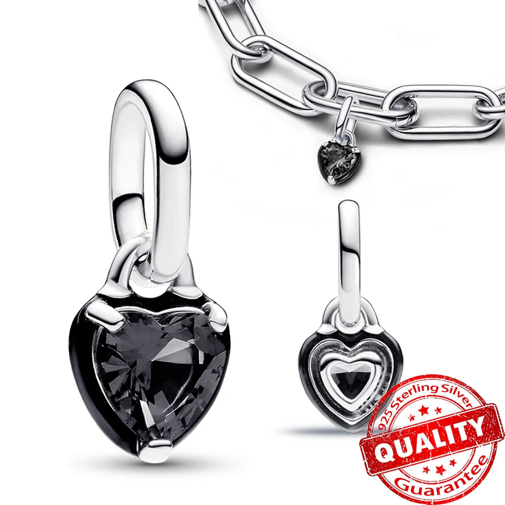 Sparkling Star Mini Dangle Charm Fit Brand Me Bracelet 925 Sterling Silver Me Series Green Heart Mini Charm Girl Party Jewelry Econic Blanks
