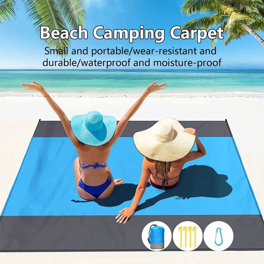 200*210cm Sandproof Beach Blanket Waterproof Beach Mat Portable Lightweight Picnic Blanket Camping Mat For Travel Hiking Sports Econic Blanks