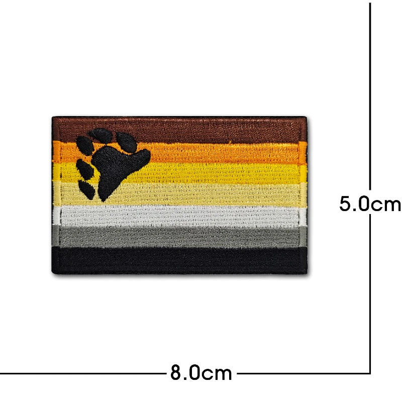 Rainbow Flag Embroidered Patch Pride Gay LGBT Tactical Applique for Clothes Hat Military Emblem with Hook and Loop Quick Pick Grocers