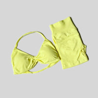 Impact Gym Set Women 2 Piece Sets Halter Neck Tank Tops High Waist Scrunch Seamless Shorts Sport Suit Sportswear Workout Set Quick Pick Grocers