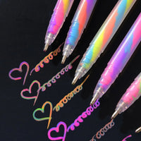 6pcs Glitter Gel Highlighter Pens Set - 1.2mm Vibrant Colors, Smooth Writing, Perfect for Journals, DIY Crafts, Greeting Cards, Quick Pick Grocers