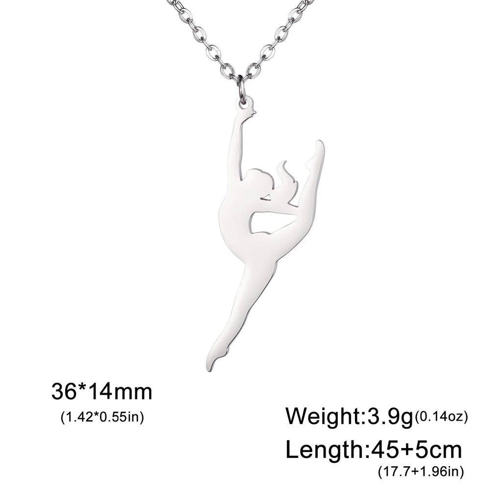 Rhythmic Gymnastics Necklace Women Trend 2025 Gymnast Stainless Steel Jewelry BFF Dancer Girl Sport Accessories Mother Day Gift Quick Pick Grocers