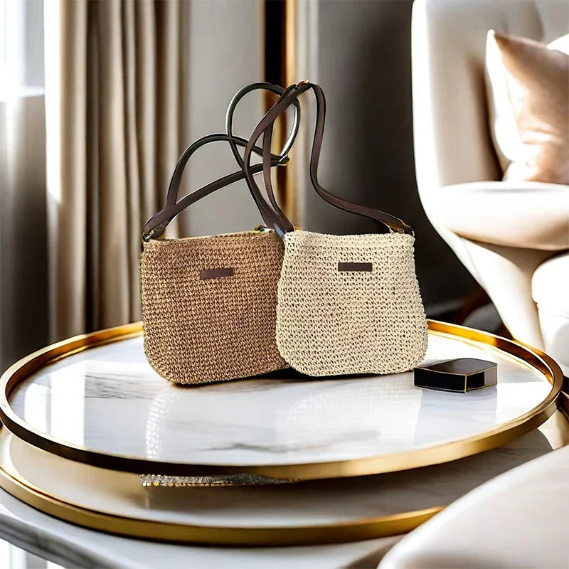 Elegant Light Paper Rope Bag - Bohemian Handmade Style, Hot-Selling Beach/Casual Bag (Crossbody & Shoulder Tote) Quick Pick Grocers