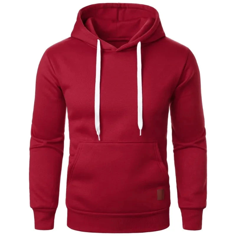 Mens Casual Hooded Collar Drawstring Hoodies Sweatshirts Long Sleeve Shirts Outdoor Streetwear Solid Color Lightweight Pullover Econic Blanks