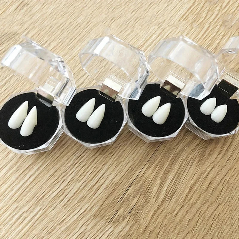 Vampire Teeth Fangs Dentures Props Halloween Costume Props False Teeth Solid Glue Denture Adhesive Halloween Party Decor Quick Pick Grocers