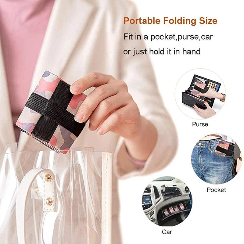 1pc Shopping Bags Foldable Storage Bag With Handle Portable Travel Camouflage Handbags Large Capacity Shopping Bag Econic Blanks