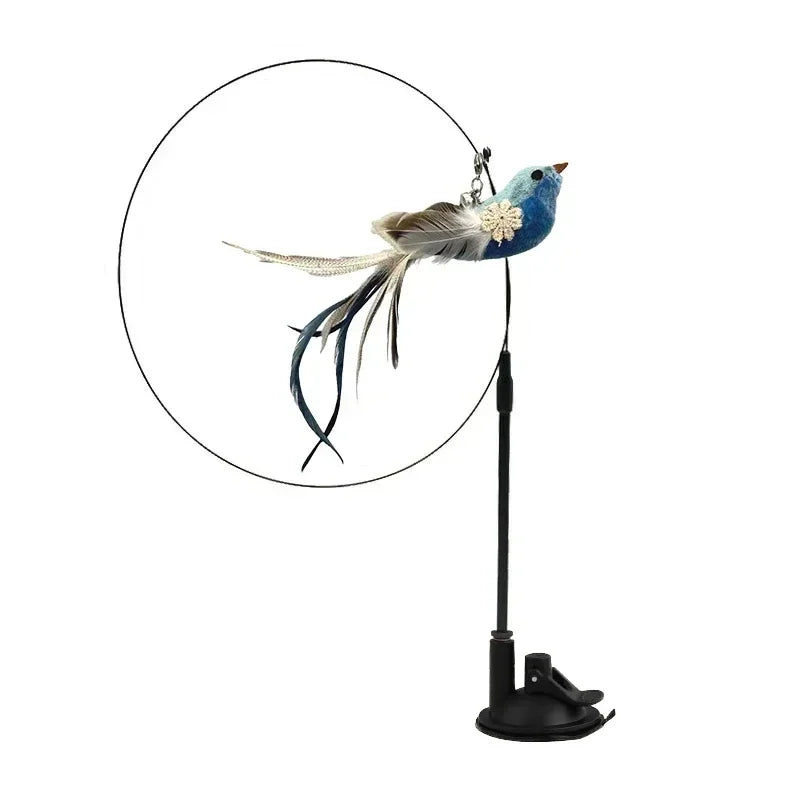 Simulation Bird Cat Toys Funny Interactive Peacock with Bell Cat Stick Toy for Kitten Playing Teaser Wand Toys Pet Cats Supplies Quick Pick Grocers