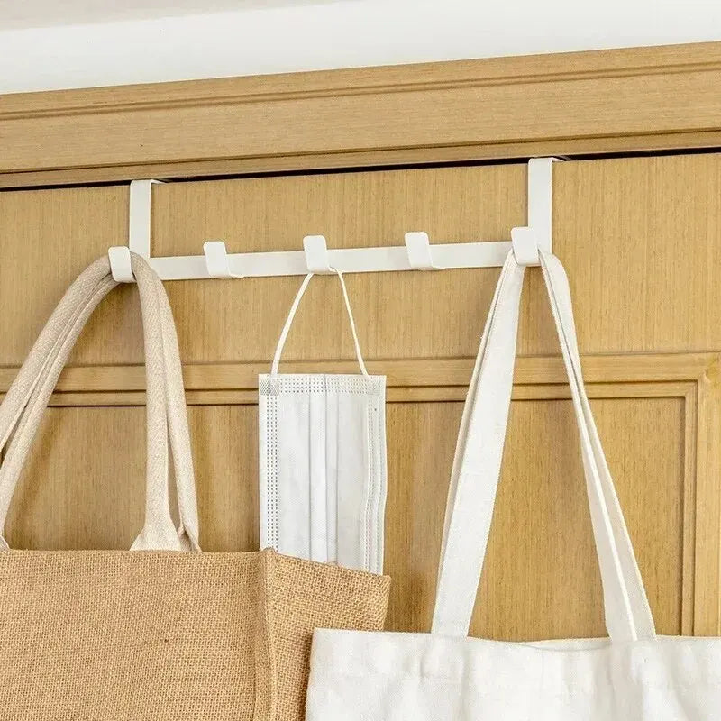 Hooks Over The Door 5 Hooks Home Bathroom Organizer Rack Clothes Coat Hat Towel Hanger Bathroom Kitchen Accessories Econic Blanks