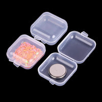5-50pcs Plastic Storage Box Mini PP Square Box Jewelry Fishhook Component Single-compartment Covered Transparent Storage Box Quick Pick Grocers