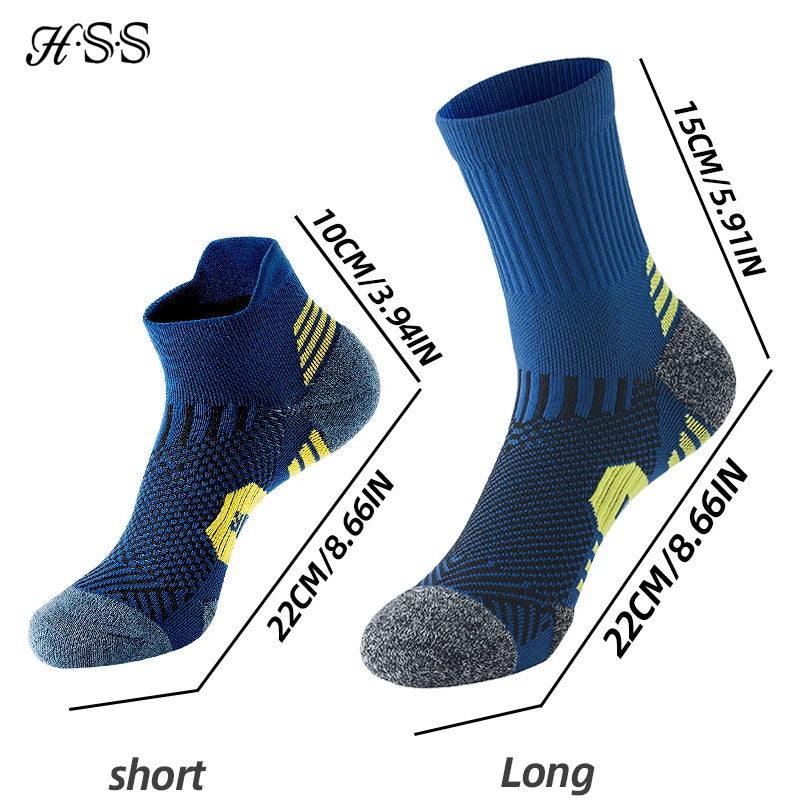 6/5/3 Pairs Men's Athletic Socks Sports Breathable Outdoor Running Compression Socks Cotton Training Long Black Stretch Socks Quick Pick Grocers