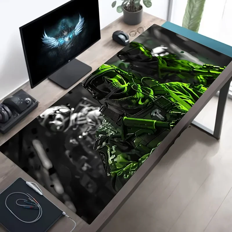 Large Mouse Pad Tactical Soldier Design Non-Slip XXL desk pad gaming accessories Stitched Edges for Home and game for fps gamer Econic Blanks