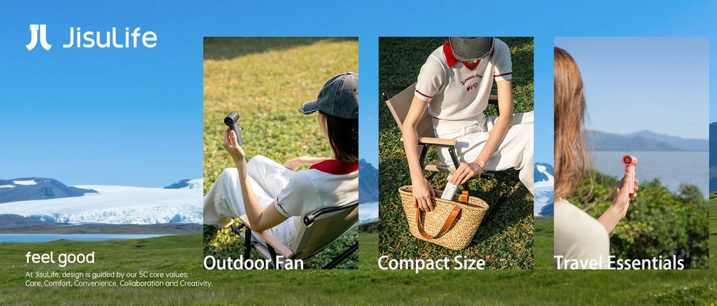 JISULIFE Handheld Turbo Fan,Super Strong Wind,5 Speeds,Long Battery Life,5000mAh,USB Rechargeable,Multipurpose Pocket fan Quick Pick Grocers