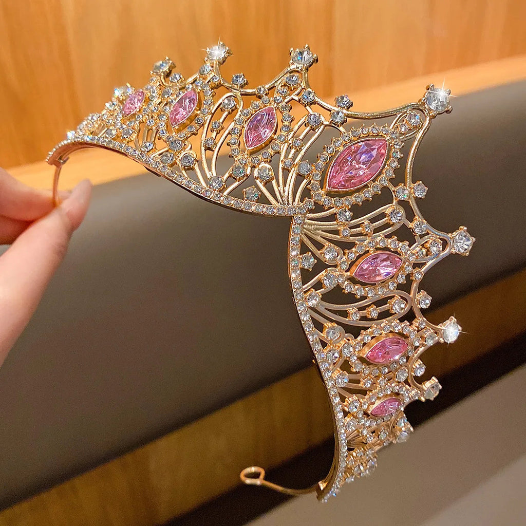1 large crown fashionable temperament crown headband sweet wind hair accessory suitable for performances and birthdays Quick Pick Grocers