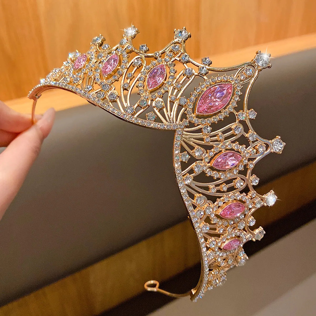 1 large crown fashionable temperament crown headband sweet wind hair accessory suitable for performances and birthdays Quick Pick Grocers