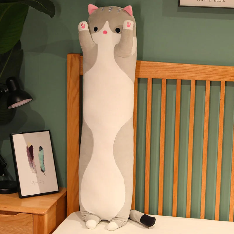 50/70/90/110/130cm Funny Joy Cute Soft Long Cat Plush Toys Pause Office Nap Pillow Bed Sleep Home Decor Doll for Kids Girl Gift Econic Blanks