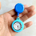 Retractable Blank Simple Nurse Doctor Hospital Pocket Watch Badge Reel Clip Hang Colourful Pendant Dress Watches Clock Quick Pick Grocers