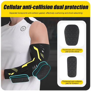 1 Pcs Sports Padded Arm Sleeves Protective Compression Elbow Pad Basketball Football Volleyball Soccer Gym Sport Arm Guards Home Quick Pick Grocers