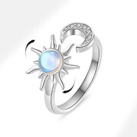 VENTFILLE 925 Sterling Silver Sunflower Diamond Zircon Rotatable Ring For Women Gift Relieve Stress Ring Jewelry Wholesale Quick Pick Grocers