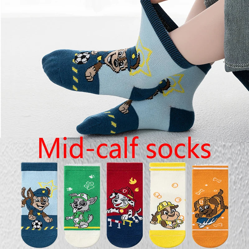 5 Pairs Paw Patrol Kids Socks Cotton Boys Cute Cartoon Socks for Children Baby Casual Socks Spring and Summer Boys Socks Quick Pick Grocers
