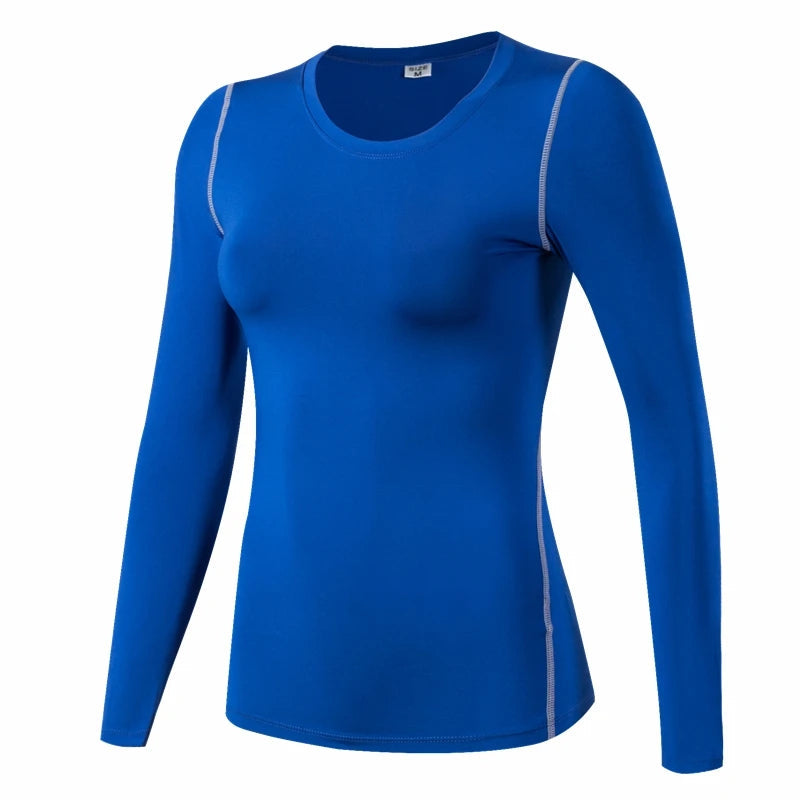 Base Layer Fitness Sport Shirt Quick Dry Women long Sleeves Top Gym jogging lady T-shirt Train Workout Clothing White Yoga Shirt Quick Pick Grocers