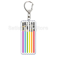 Gay Pride LGBT Rainbow Acrylic Keychain LGBTQ Transparent Double Sided Key Chain Key Ring Lesbian Keychains for Friends Gift Quick Pick Grocers
