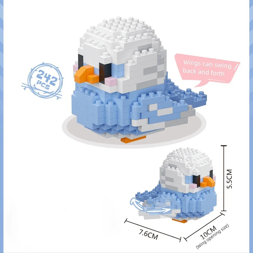 KNEW BUILT Colorful Parrot Micro Mini Building Blocks Assembly Toys 3D Model Bricks for Birds Funs Hands-on Ability Gift Quick Pick Grocers