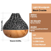 Volcano Air Humidifier 300ml Desktop USB Water Mist Diffuser Purifier Air Freshener Nebulizer with Colorful Ambient Night Light Quick Pick Grocers