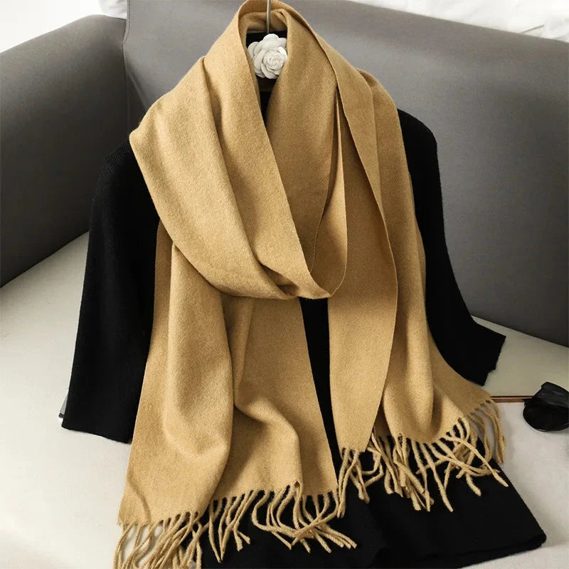 62Color Solid Women Winter Scarf Warm Thicken Cashmere Shawl Outdoor Fashion Luxury Tassels Pashmina Lady Wrap Windproof Scarves Econic Blanks