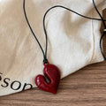 LATS Red Heart Pendant Necklace Vintage 80s Aesthetic Love Inspired Choker New Fashion Romantic Heart Necklace for Women Quick Pick Grocers