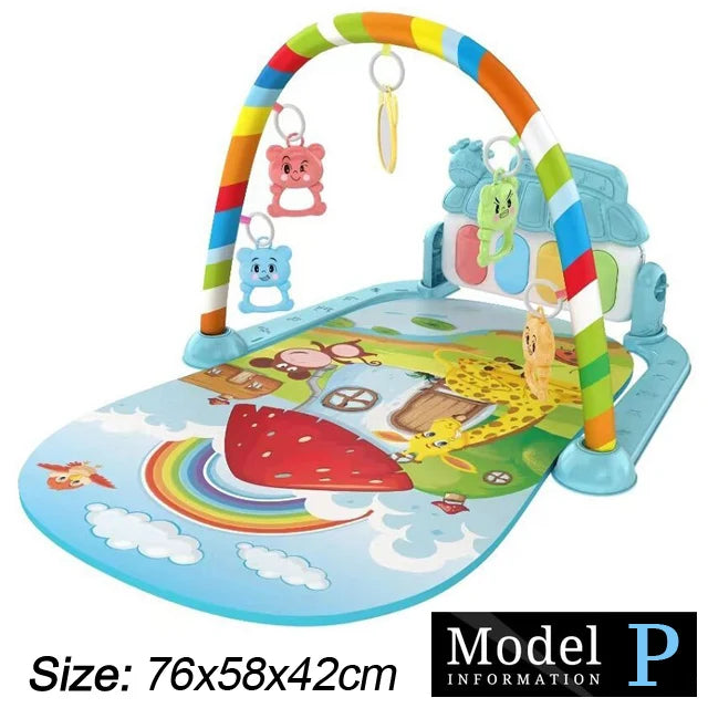 Baby Fitness Stand Music Play Gym Activity Toys Newborn Piano Crawling Blanket Pedal Game Pad Early Education 0-36 Months Gifts Purest Peak