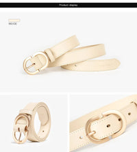 BEAUTODAY Belt Women Genuine Cow Leather Metal Oval Buckle Retro Simple Solid Ladies Jeans Dress Waistband Handmade 91012 Quick Pick Grocers