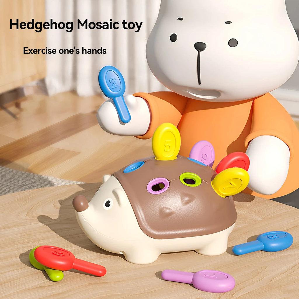 Children's educational puzzle toy featuring stuffed hedgehog, with number matching and assembly features Quick Pick Grocers
