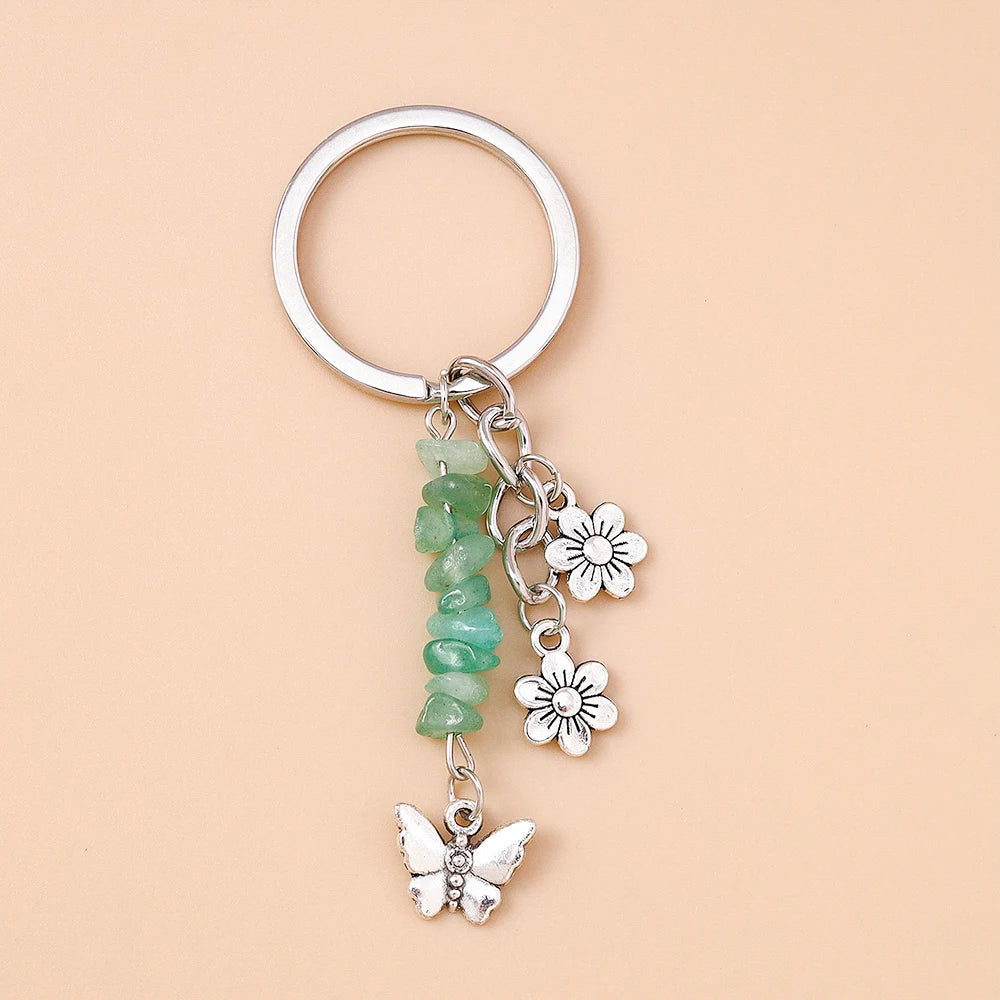 Cute Enamel Flower Butterfly Keychain Women Girls Love Heart Key Ring Pendants Handbag Decor DIY Handmade Jewelry Gifts Quick Pick Grocers
