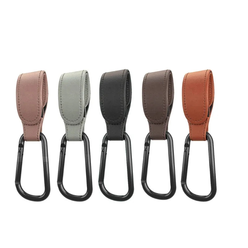 Baby Stroller Hook Fashion PU Leather Adjustable Pram Hook Cart Organizer Diaper Bag Hanger Children Boy Girl Travel Accessories Purest Peak