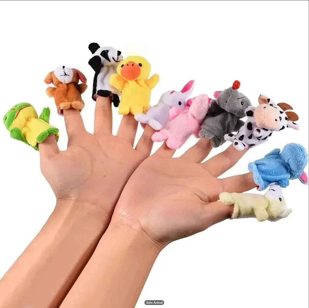 Cartoon Finger Puppets – 1/5/10pcs Plush Hand Dolls for Kids Econic Blanks