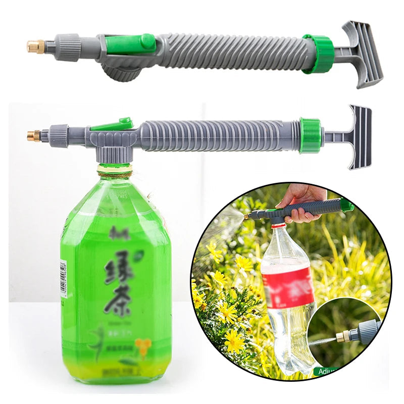 High Pressure Air Pump Manual Sprayer Adjustable Drink Bottle Spray Head Nozzle Garden Watering Tool Sprayer Agriculture Tools Quick Pick Grocers