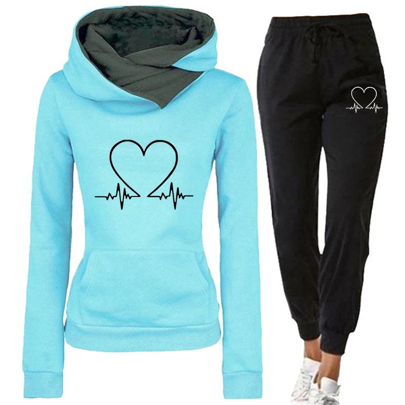 Woman Tracksuit Two Piece Set Winter Warm Hoodies+Pants Pullovers Sweatshirts Female Jogging Woman Clothing Sports Suit Outfits Quick Pick Grocers