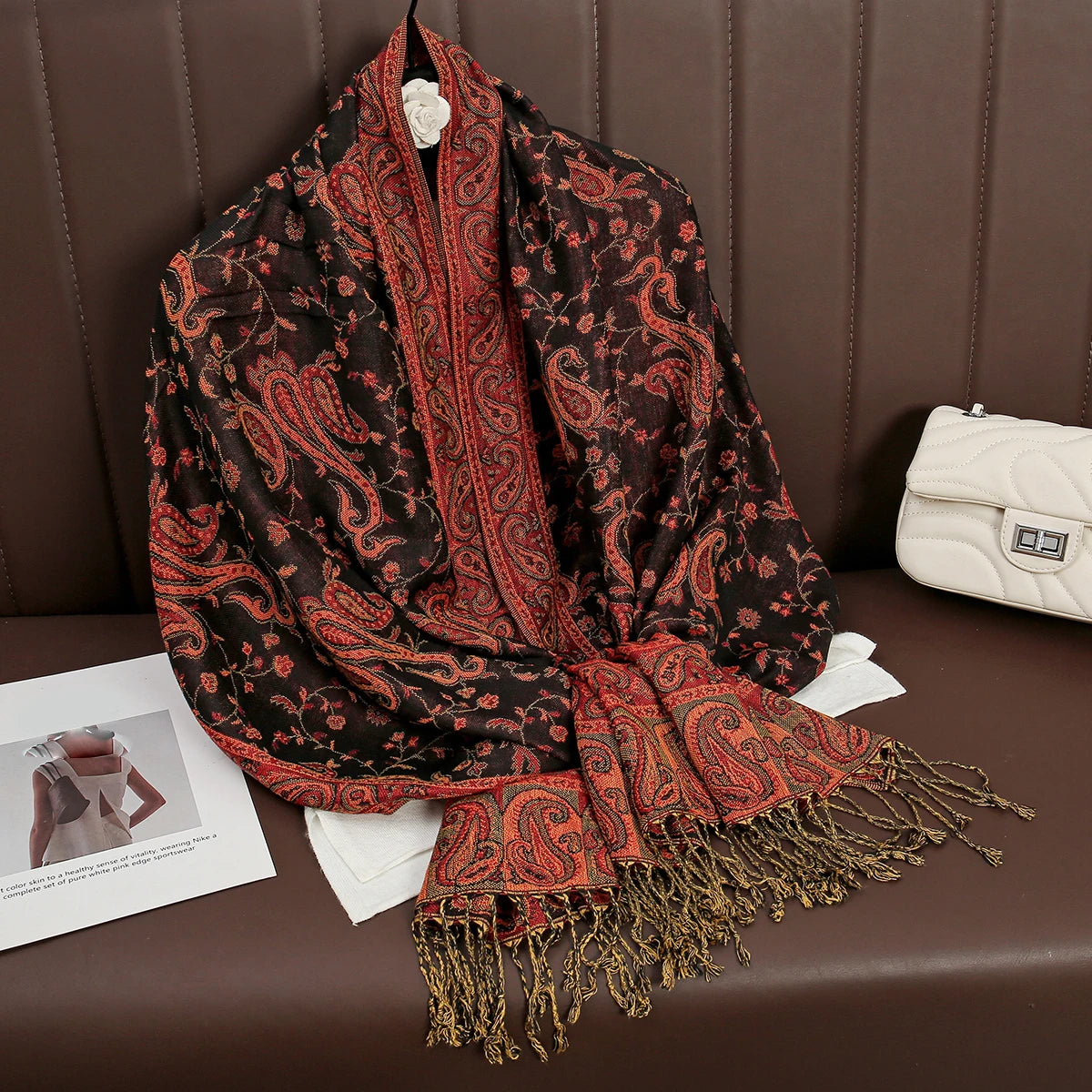 Luxury Brand Autumn Cashmere Pashmina Shawl Lady Wrap Warm Winter Scarves Design Print Female Foulard Cotton Stoles Scarf 2023 Quick Pick Grocers