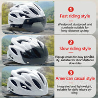 PJT Ultra-Light Magnetic Goggles Bicycle Helmet Lightweight PC Shell & EPS Foam Construction Cycling Helmet MTB Bike Helmet Quick Pick Grocers