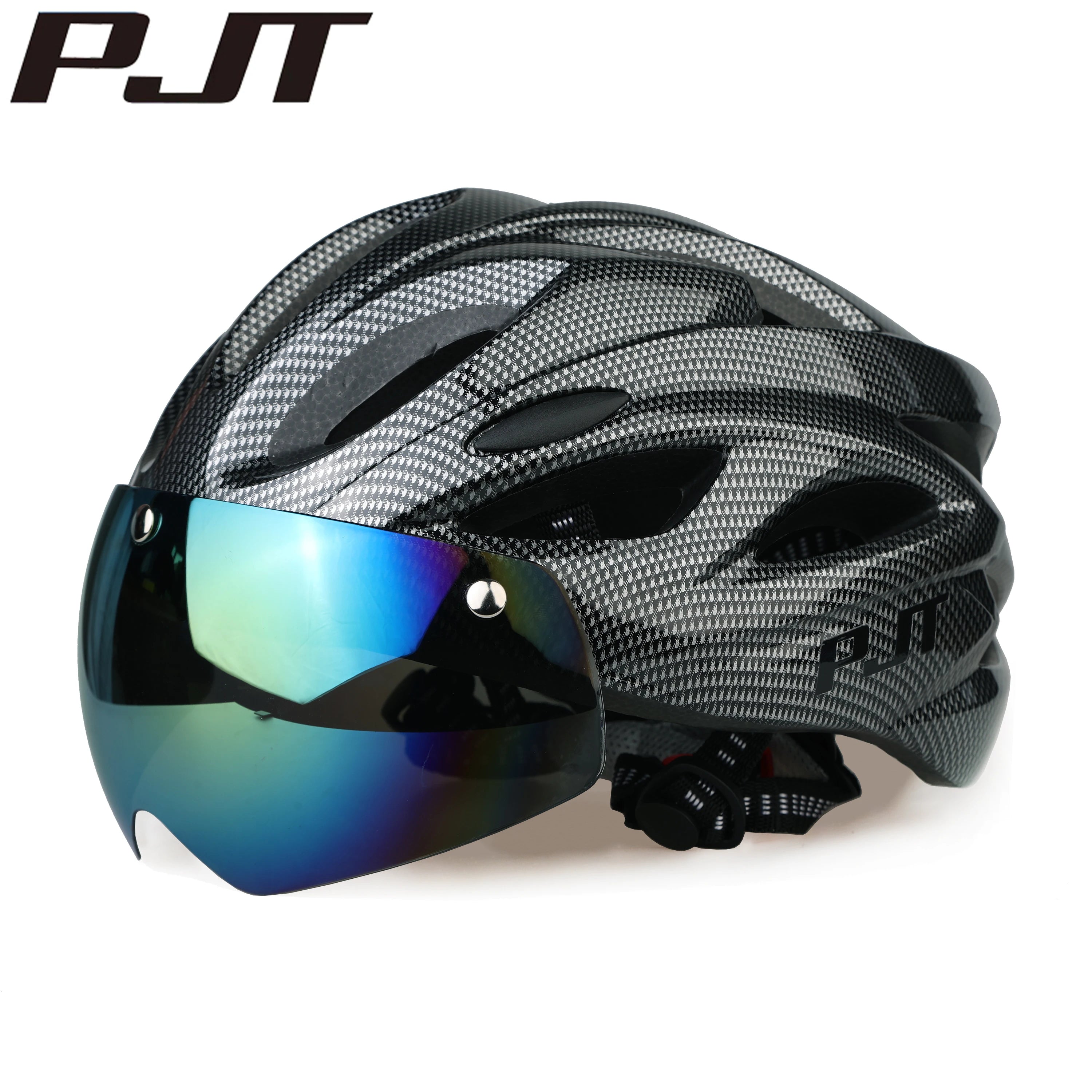 PJT Ultra-Light Magnetic Goggles Bicycle Helmet Lightweight PC Shell & EPS Foam Construction Cycling Helmet MTB Bike Helmet Quick Pick Grocers