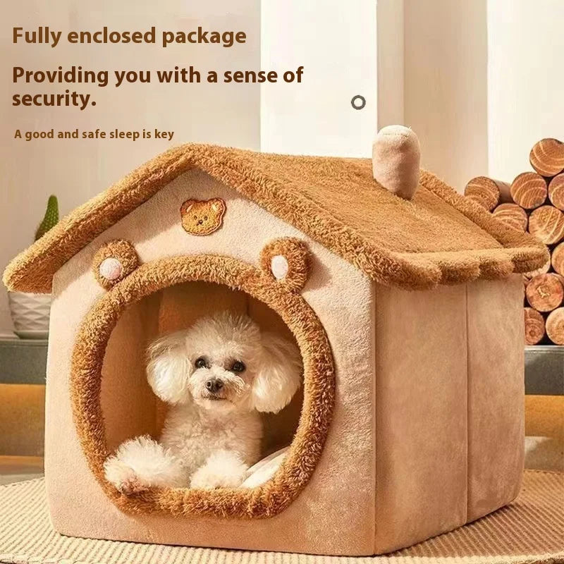 All Season Dog House Style Bed - Removable Washable Pet Bed for Small Dogs Teddy Winter Warm Cat Dog House Quick Pick Grocers
