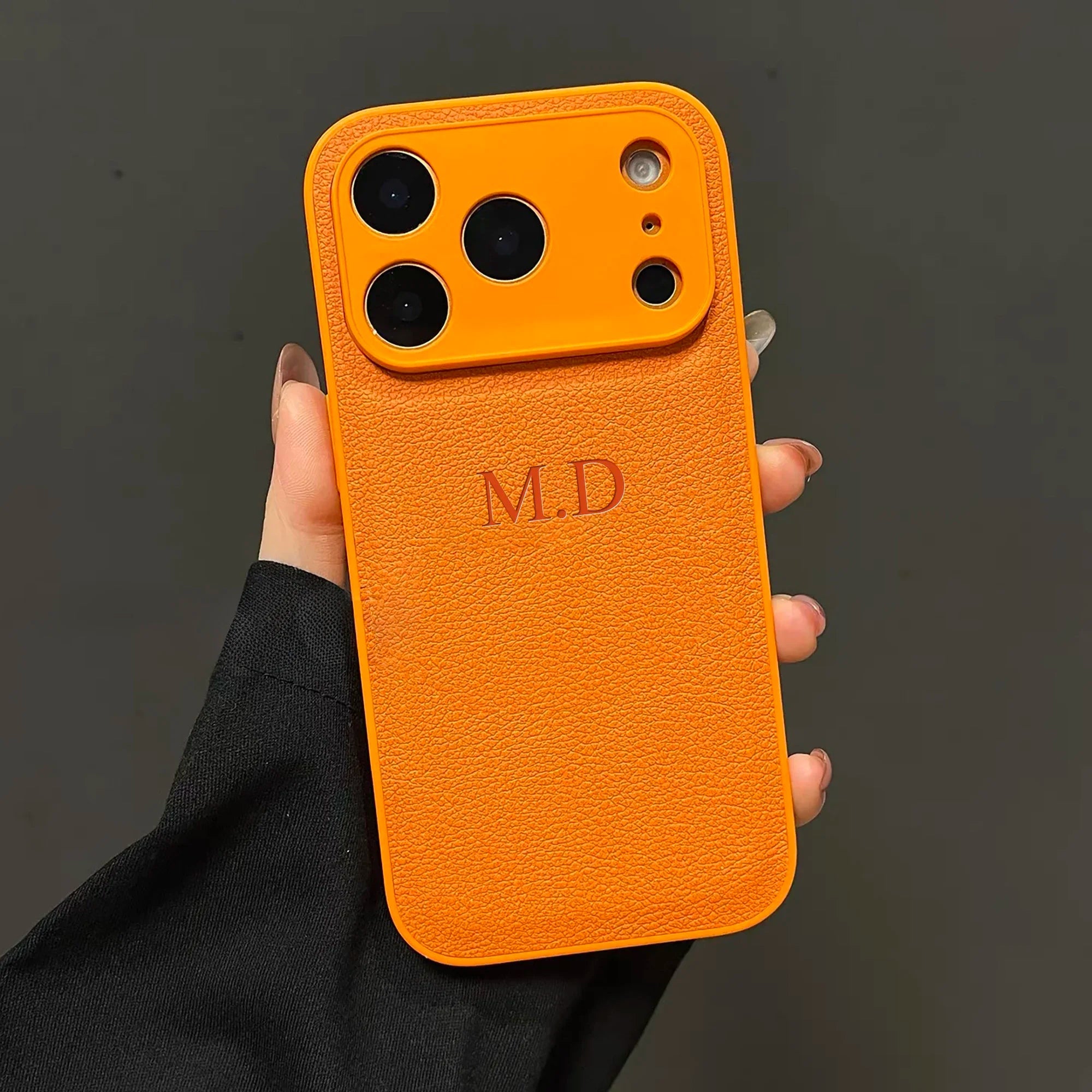 Custom Name Phone Case For iPhone 17 16 15 14 13 Pro Max Plus Air 3D Hot Stamping Faux Leather Cover Couple Gift Quick Pick Grocers