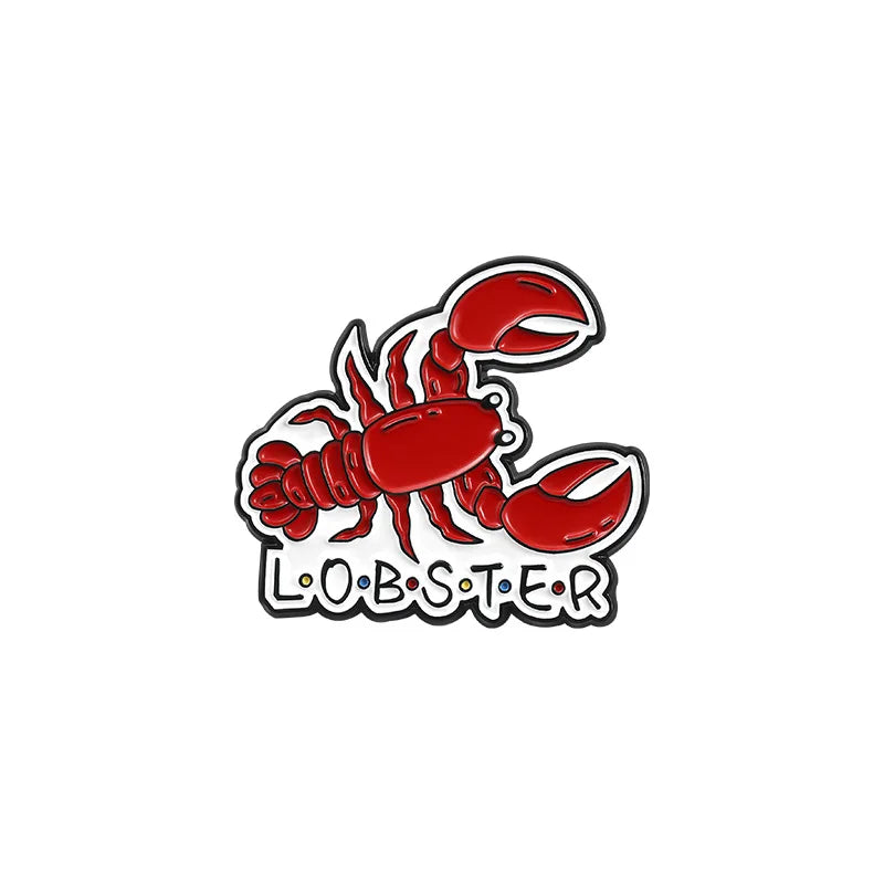 New Creative American TV Series Friends Pin Cartoon Cute Lobster Sofa Shaped Letter Pin Badge Quick Pick Grocers