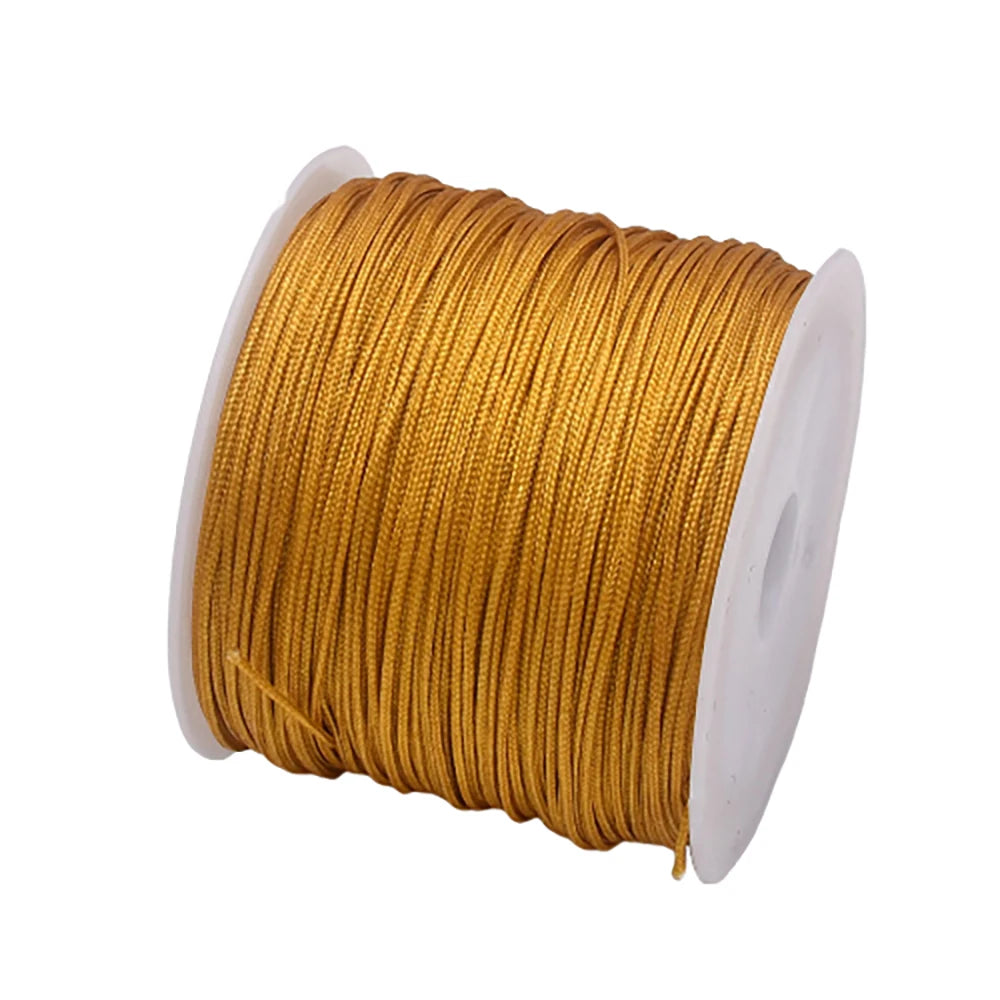 50Yds 0.8mm Crafts Nylon Cord For Jewelry Making Beading Braided Nylon Satin String for Bracelets Rattail Trim Chinese Knot Econic Blanks