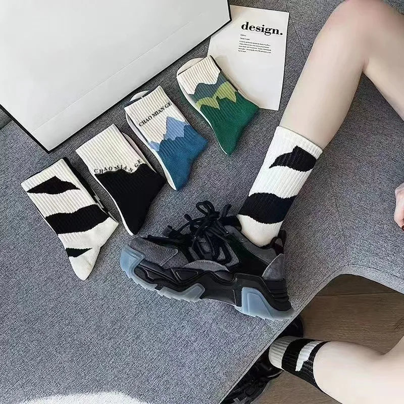 10/5/3MEN'S Mid-calf Socks Cotton Socks for All Seasons, Solid Colour and Versatile Econic Blanks