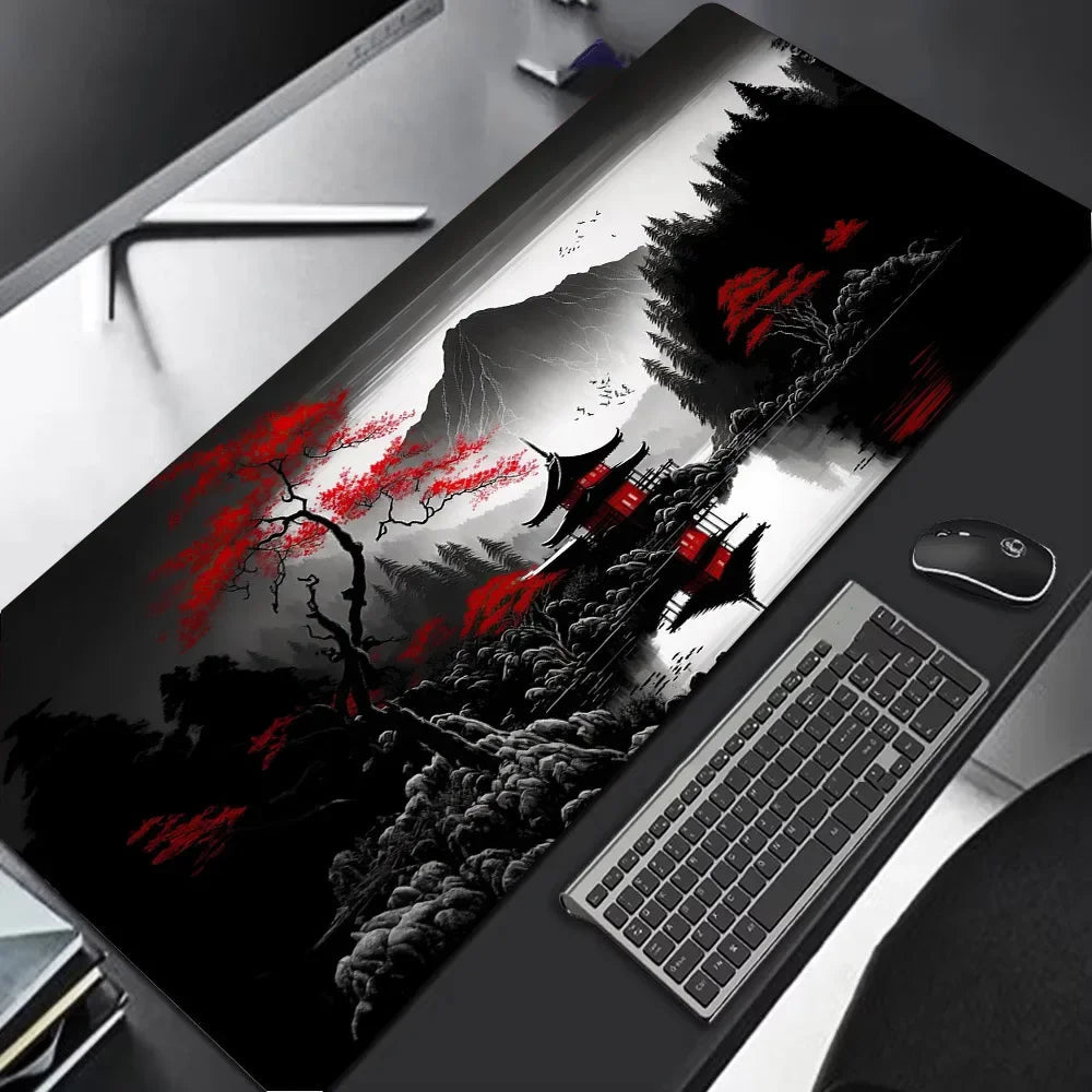 Sakura Scenery Mouse Pad Large Anti-Slip Rubber Gaming MousePad Durable Thick Seam Edge Suitable for Office and Gaming Desk Mats Quick Pick Grocers